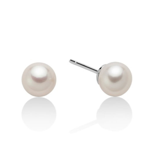 Orecchini lobo da donna Miluna in oro bianco 18kt con perle MISURA UNICA