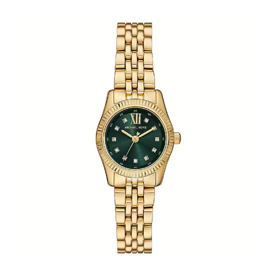 Orologio Michael Kors in acciaio dorato quadrante verde MISURA UNICA