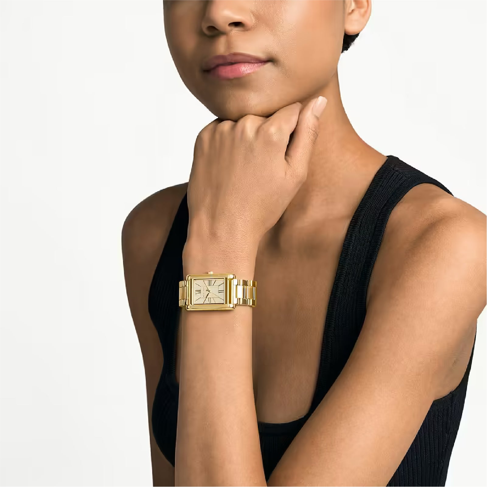 Orologio Michael Kors in acciaio oro cassa rettangolo MISURA UNICA