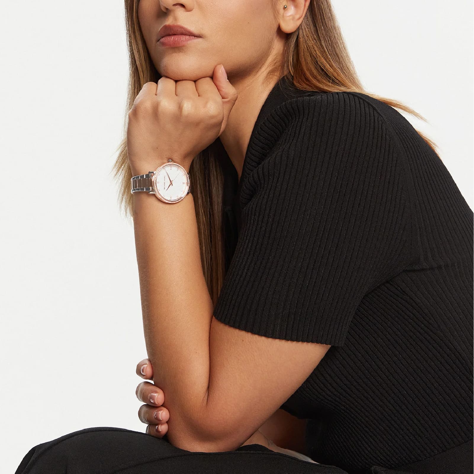 Orologio donna Michael Kors Pyper acciaio e pvd rosa MISURA UNICA