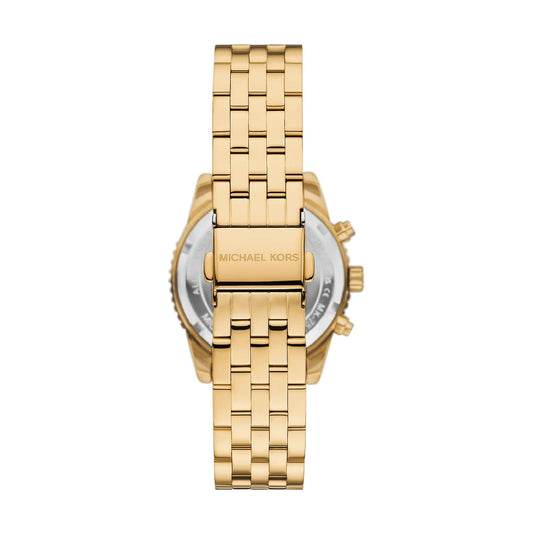 Orologio crono Michael Kors Bryant Mini acciaio oro e pavé MISURA UNICA
