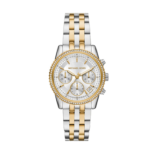 Orologio cronografo donna Michael Kors in acciaio bicolor MISURA UNICA
