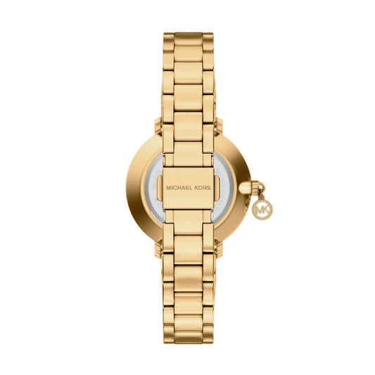 Orologio solo tempo Michael Kors Pyper Mini acciaio oro e pavé MISURA UNICA