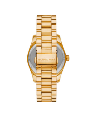 Cofanetto con orologio, orecchini e bracciale Michael Kors Lexington da donna in acciaio oro con cristalli MK1079SET