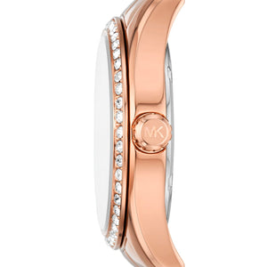 Cofanetto con orologio, orecchini e bracciale Michael Kors Lexington da donna in acciaio oro rosa con cristalli MK1088SET