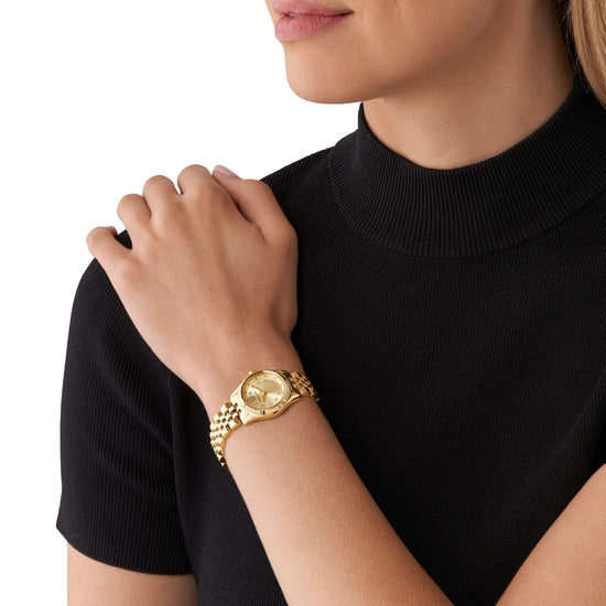 Orologio donna solo tempo Michael Kors Lexington acciaio oro e cristalli MK4741-4