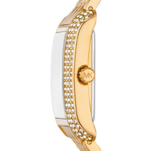 Orologio solo tempo Michael Kors Emery da donna in acciaio color oro e quadrante verde con cristalli MK4742