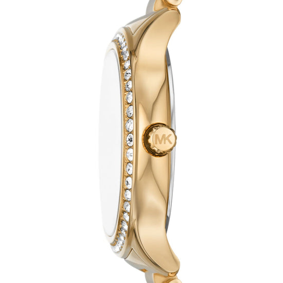 Orologio donna Michael Kors Sage acciaio dorato con cristalli e madreperla 38mm MK4805-3