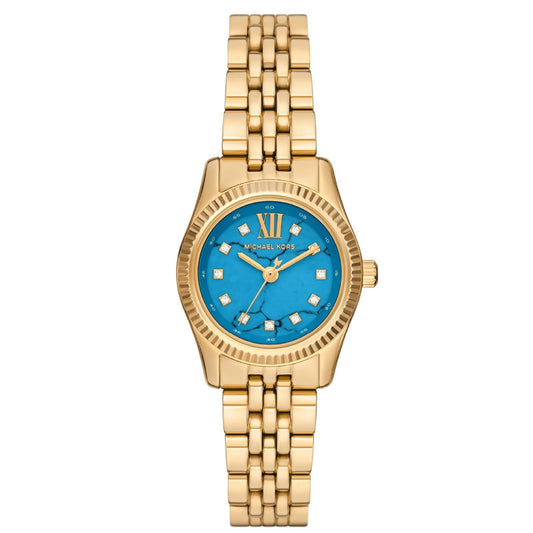 Orologio donna Michael Kors Lexington acciaio oro cristalli quadrante blu 26mm MK4813-1