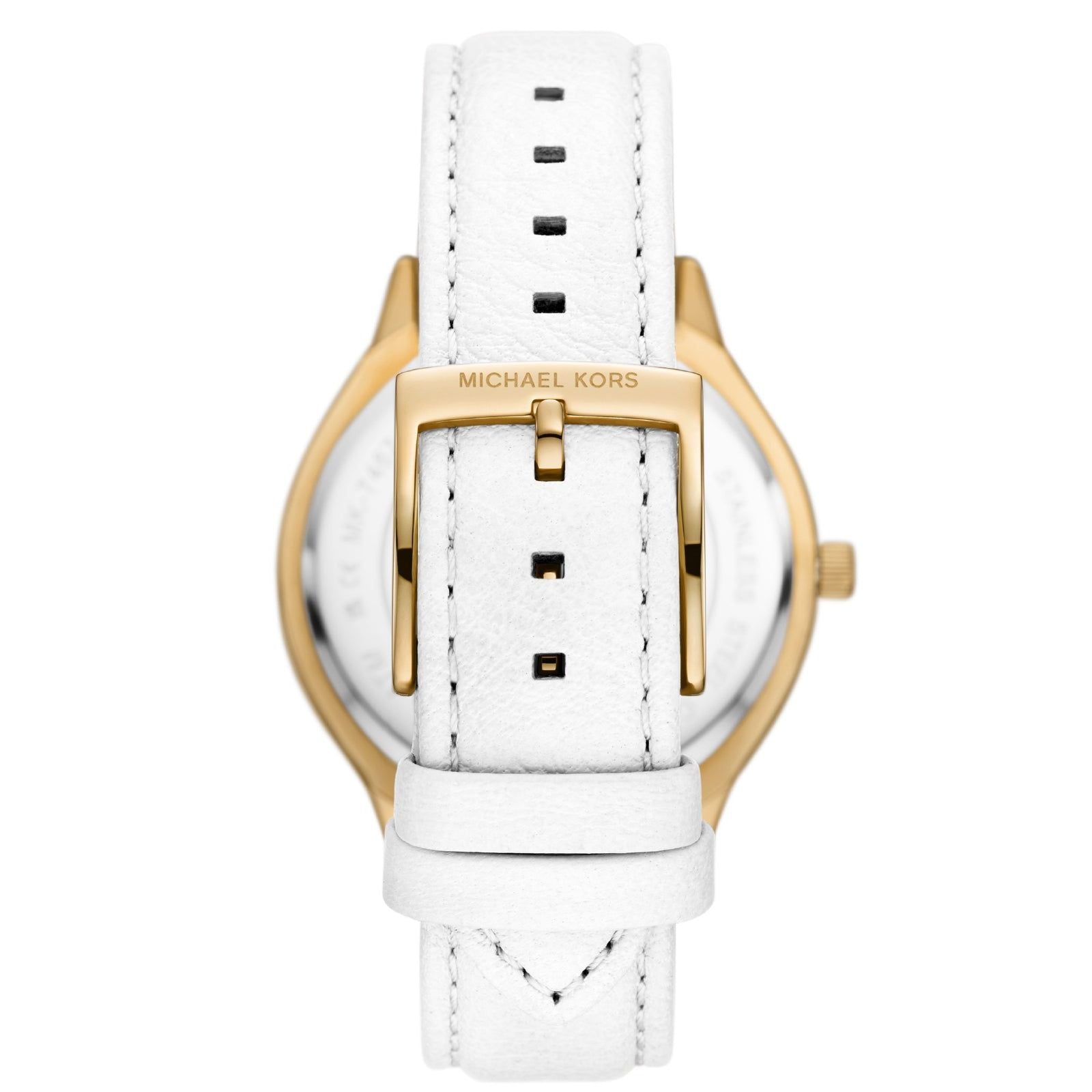 Orologio donna Michael Kors Slim Runway in acciaio rosé e pelle bianca 38mm MK7466-2