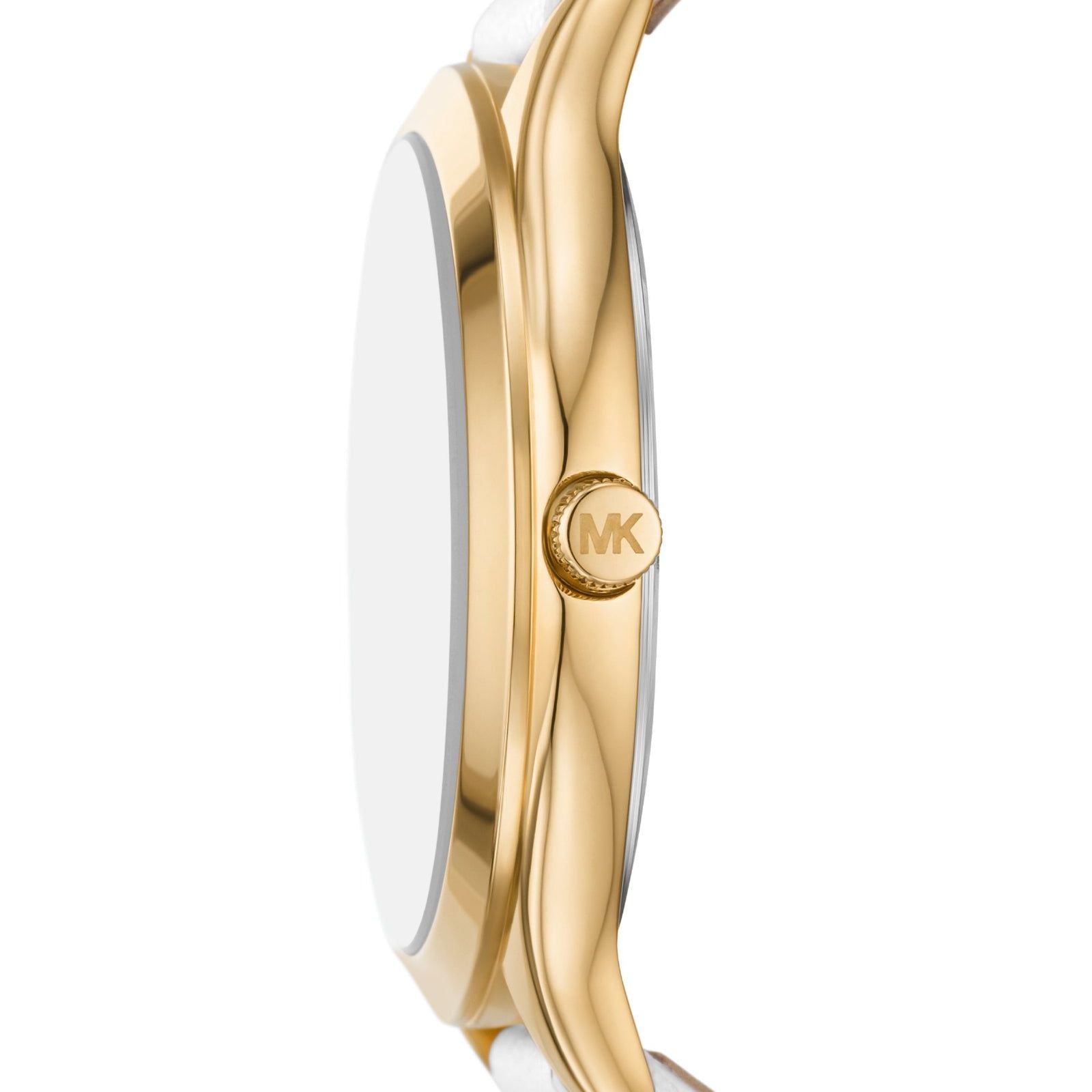 Orologio donna Michael Kors Slim Runway in acciaio rosé e pelle bianca 38mm MK7466-3