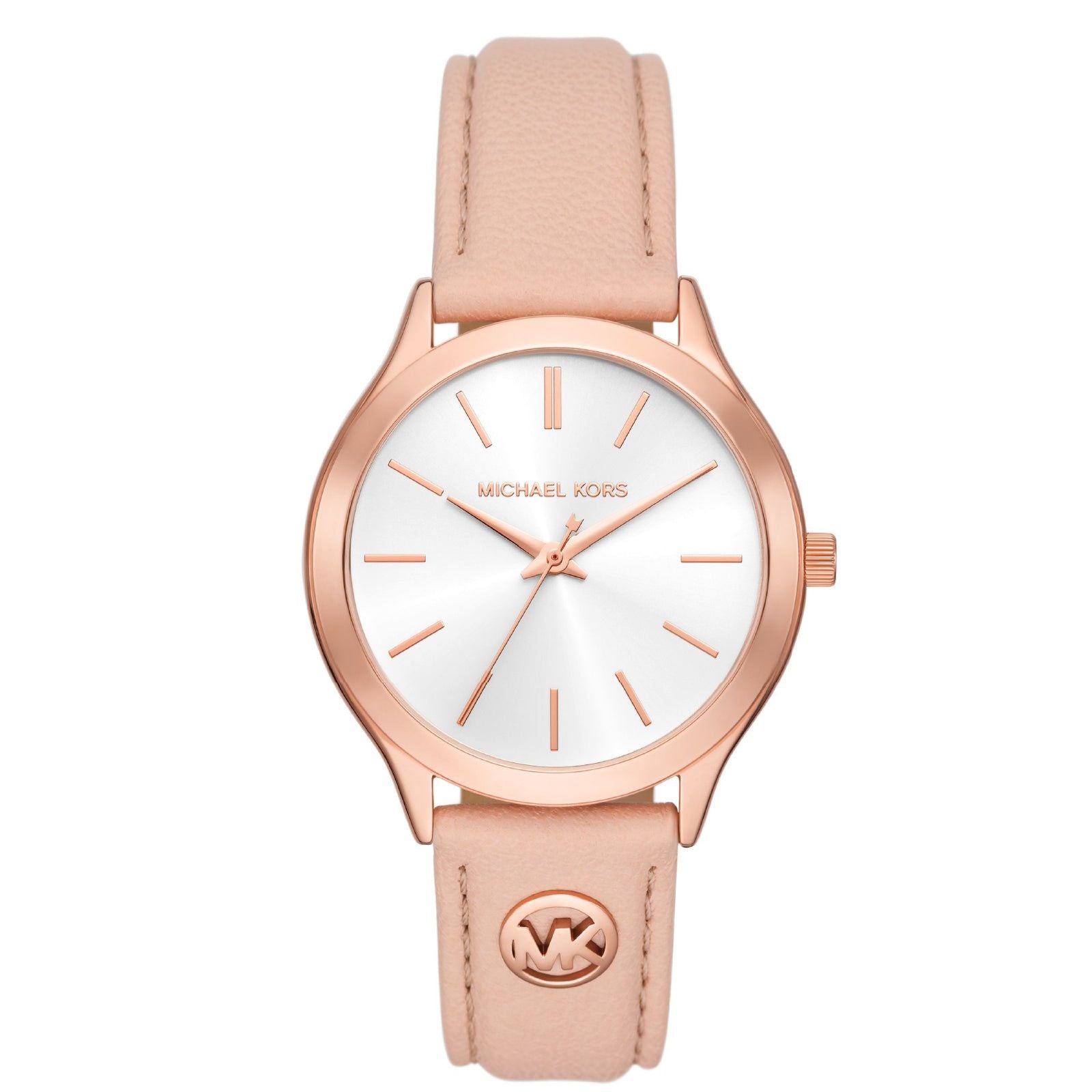 Orologio donna Michael Kors Slim Runway in acciaio rosé e pelle bianca 38mm MK7467-1