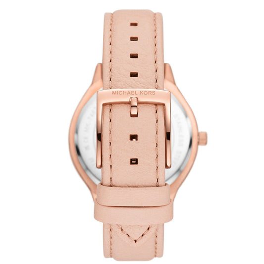 Orologio donna Michael Kors Slim Runway in acciaio rosé e pelle bianca 38mm MK7467-2