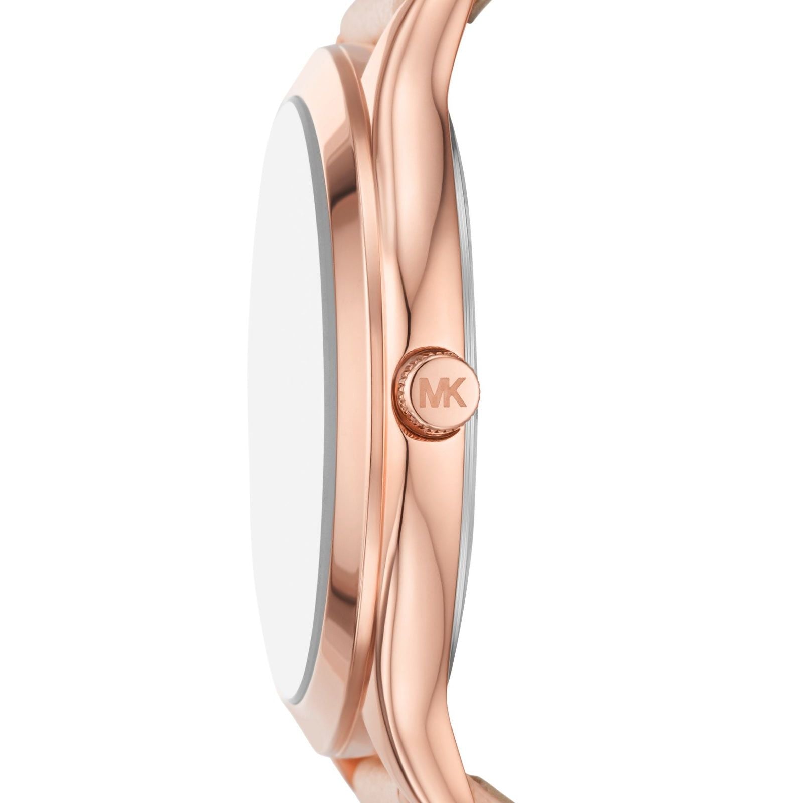 Orologio donna Michael Kors Slim Runway in acciaio rosé e pelle bianca 38mm MK7467-3