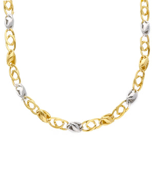 Collana catena unisex della collezione JOY Gioielli Oro realizzato in oro giallo e bianco 18 kt con maglie alternate MLP110GB50