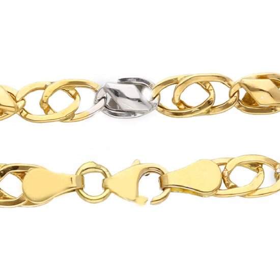 Collana unisex JOY Gioielli in oro giallo e bianco a maglie alternate MLP110GB50-2