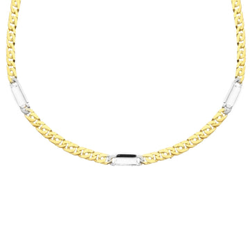 Collana unisex JOY Gioielli in oro bianco e giallo con maglie allungate MMG070GB50-1