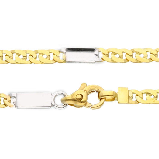 Collana unisex JOY Gioielli in oro bianco e giallo con maglie allungate MMG070GB50-2