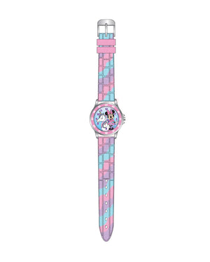 Orologio solo tempo della collezione Disney Time Teacher Minnie da bambina con cassa 33mm e cinturino silicone multicolor MN9072
