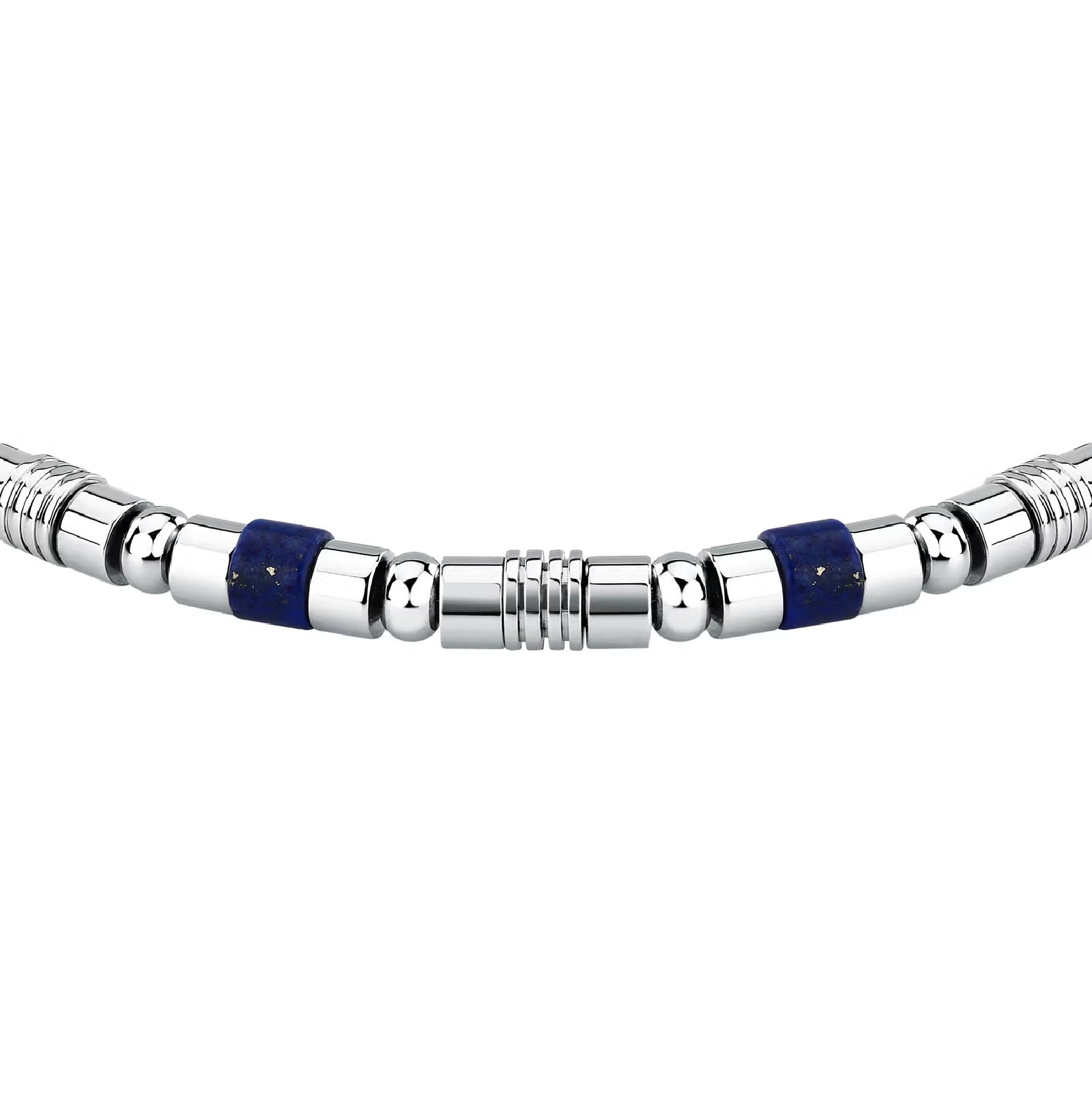 Bracciale uomo Morellato in acciaio con pietre lapislazzuli Regolabile 19-22 cm