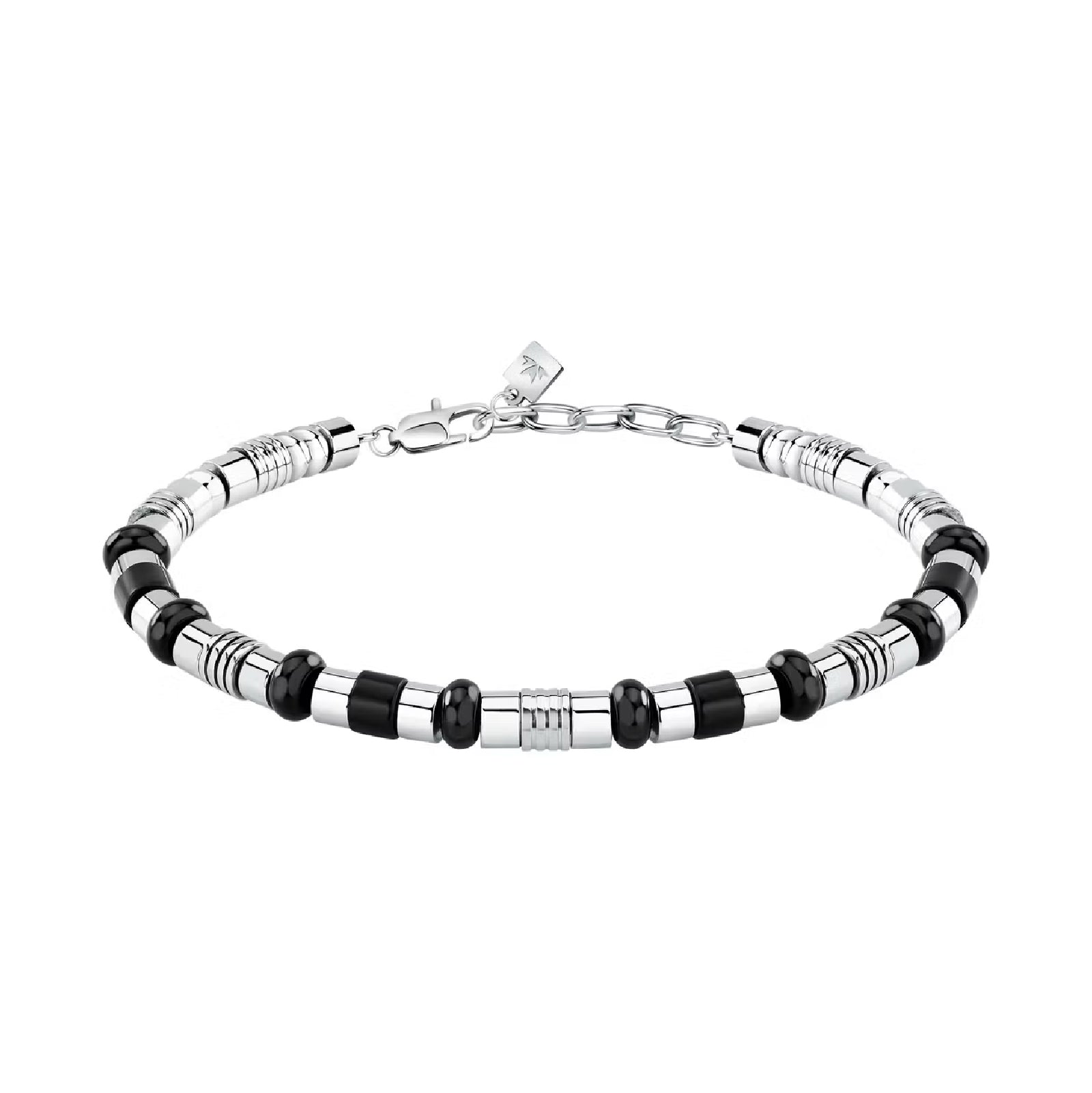 Bracciale uomo Morellato in acciaio con pietre di onice Regolabile 19-22 cm