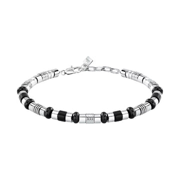 Bracciale uomo Morellato in acciaio con pietre di onice Regolabile 19-22 cm