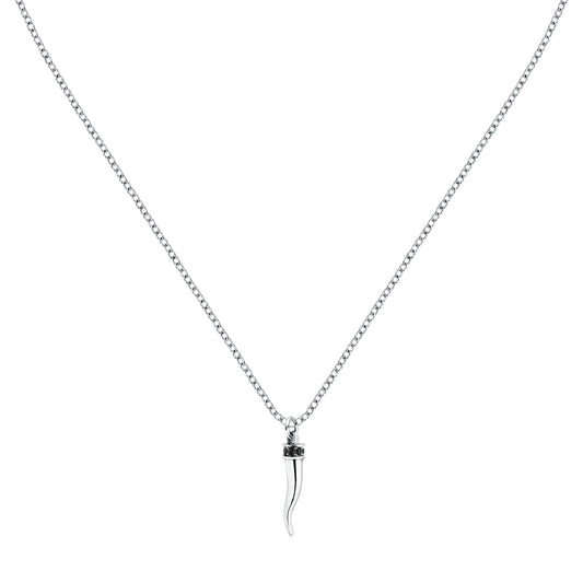 Collana pendente Morellato in acciaio argento e cristalli neri MO.ABH47