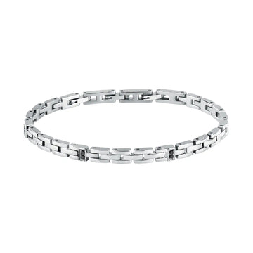 Bracciale a catena Morellato in acciaio con cristalli neri MO.ABH48