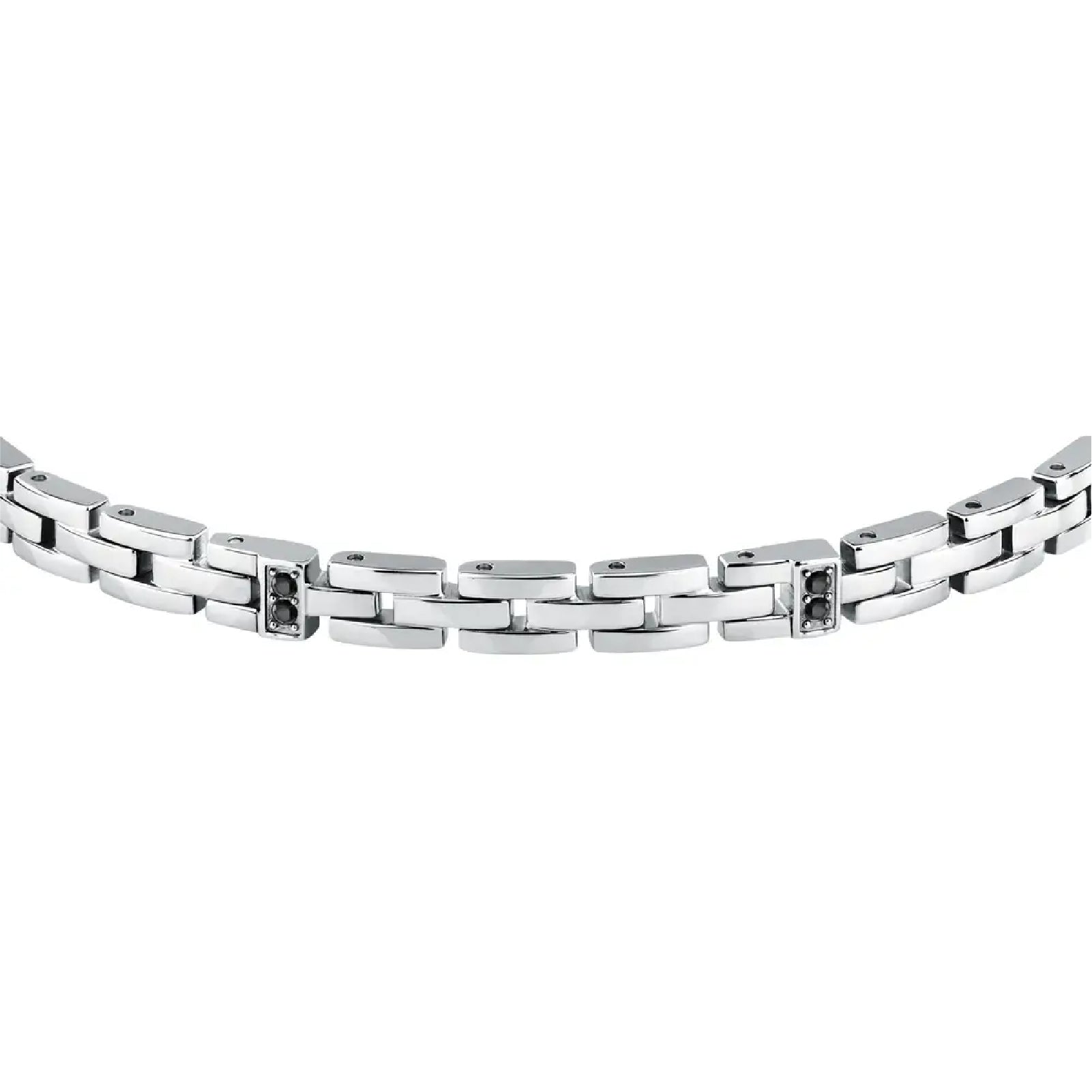 Bracciale a catena Morellato in acciaio con cristalli neri MO.ABH48