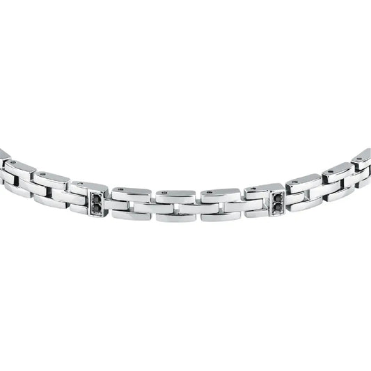 Bracciale a catena Morellato in acciaio con cristalli neri MO.ABH48