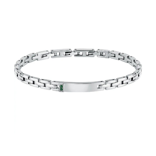 Bracciale a catena Morellato in acciaio con cristalli verdi MO.ABH50