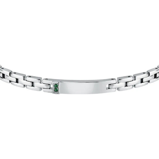 Bracciale a catena Morellato in acciaio con cristalli verdi MO.ABH50