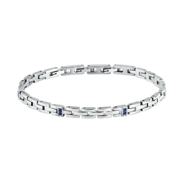 Bracciale a catena Morellato in acciaio con cristalli blu MO.ABH51