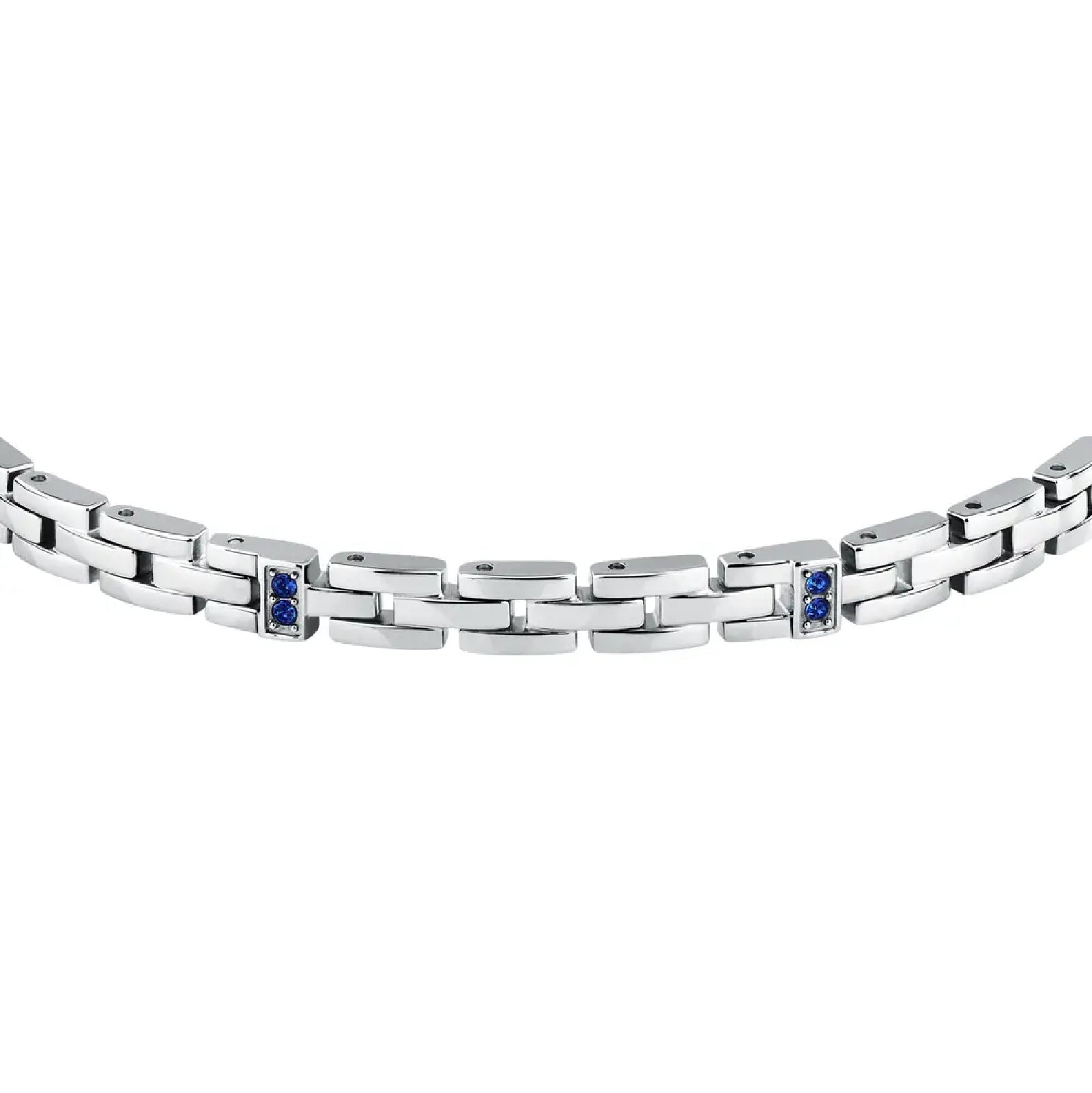 Bracciale a catena Morellato in acciaio con cristalli blu MO.ABH51