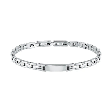 Bracciale a catena Morellato in acciaio con cristalli neri MO.ABH52