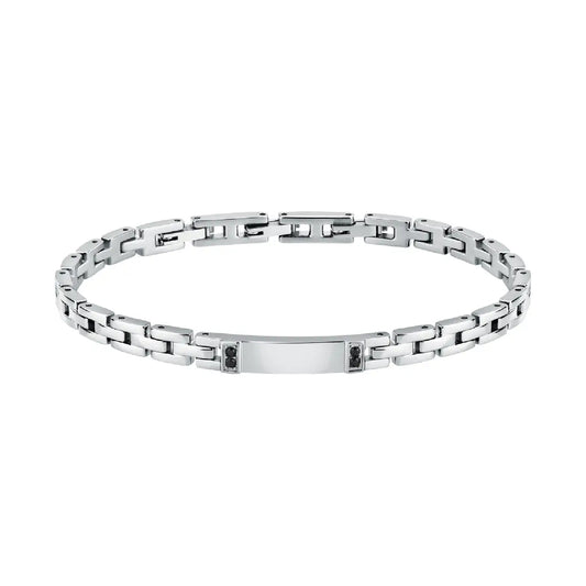 Bracciale a catena Morellato in acciaio con cristalli neri MO.ABH52