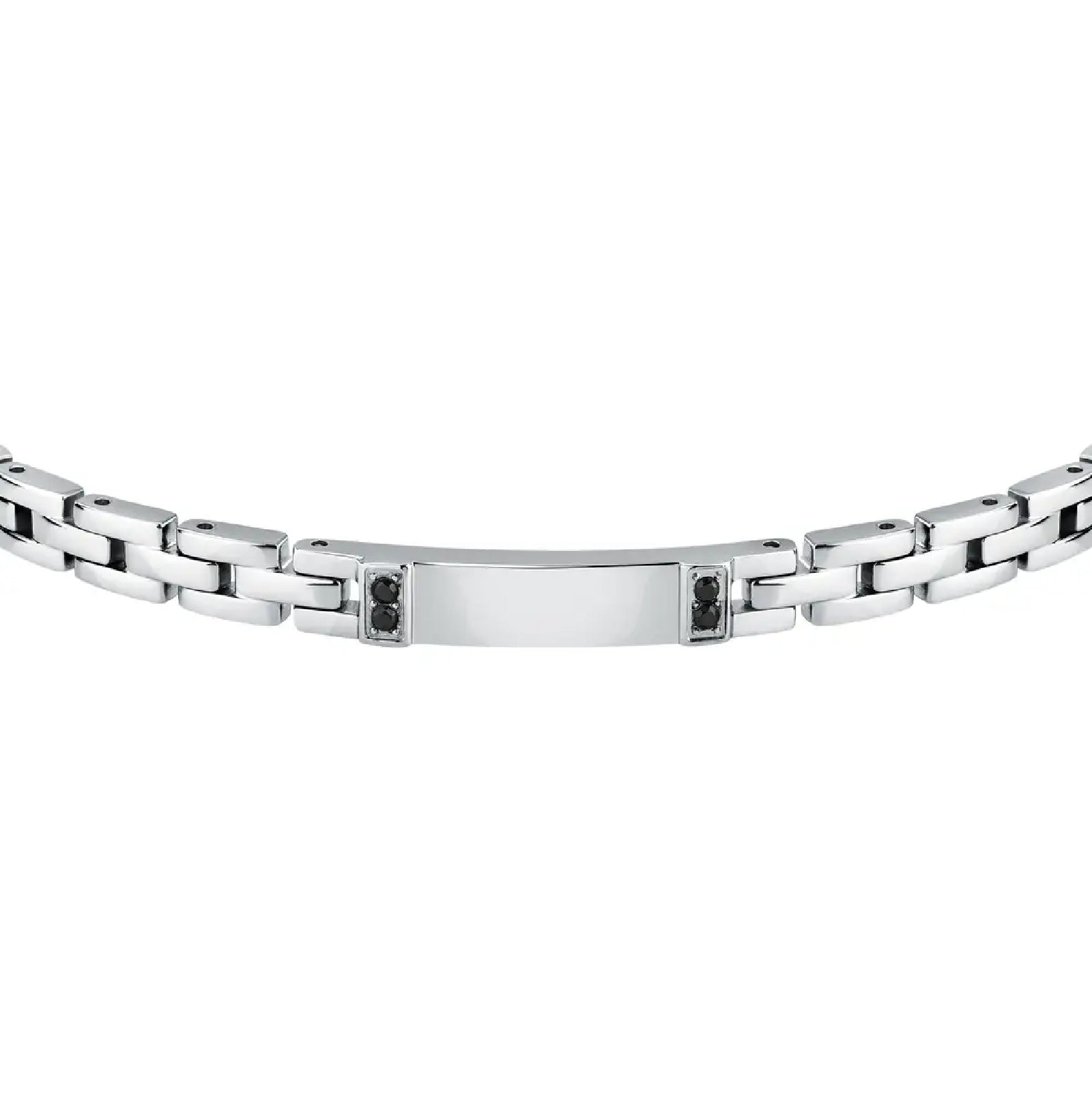Bracciale a catena Morellato in acciaio con cristalli neri MO.ABH52