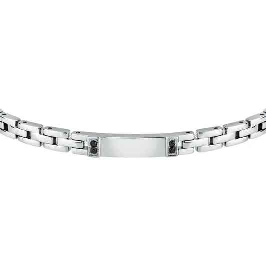 Bracciale a catena Morellato in acciaio con cristalli neri MO.ABH52