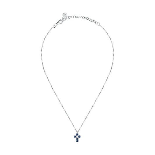 Collana pendente croce Morellato argento 925 e zirconi blu MO.AIW216