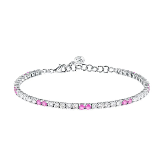 Bracciale tennis Morellato argento 925 e zirconi bianchi e rosa MO.AIW227