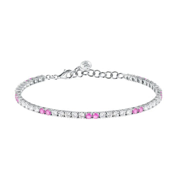 Bracciale tennis Morellato argento 925 e zirconi bianchi e rosa MO.AIW227