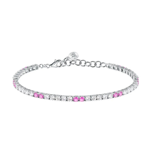 Bracciale tennis Morellato argento 925 e zirconi bianchi e rosa MO.AIW227