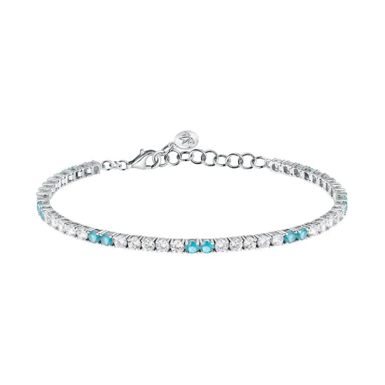 Bracciale tennis Morellato argento 925 e zirconi bianchi e blu MO.AIW228
