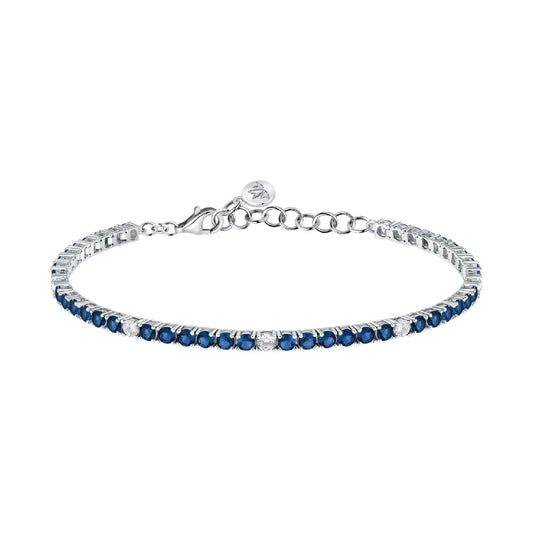 Bracciale tennis Morellato argento 925 e zirconi blu e bianchi MO.AIW231