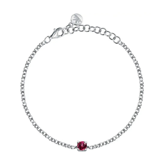 Bracciale Morellato in argento 925 rodiato con zircone rosso MO.AIW237