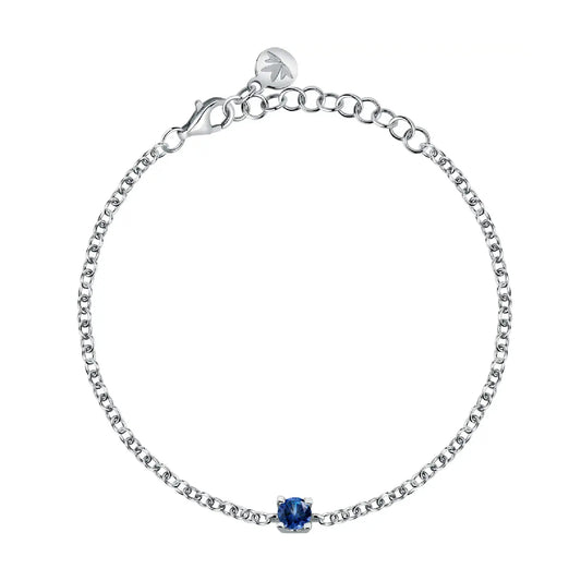 Bracciale Morellato in argento 925 rodiato con zircone blu MO.AIW238