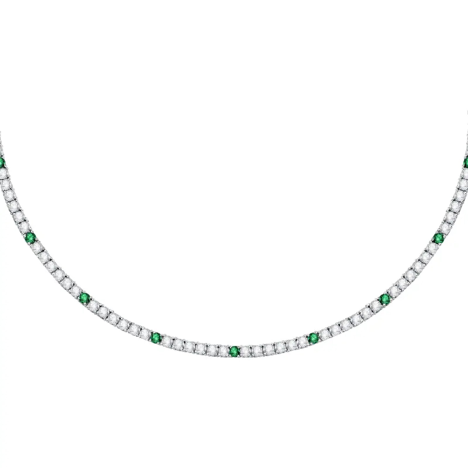 Collana girocollo Morellato in argento 925 con zirconi verdi MO.AIW243