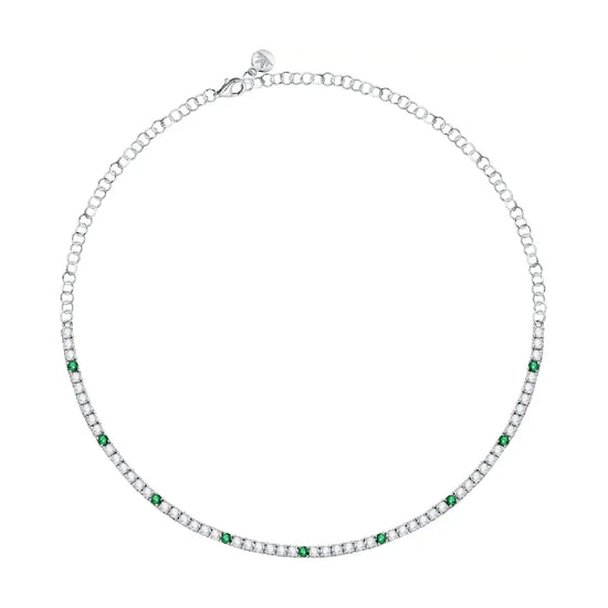 Collana girocollo Morellato in argento 925 con zirconi verdi MO.AIW243