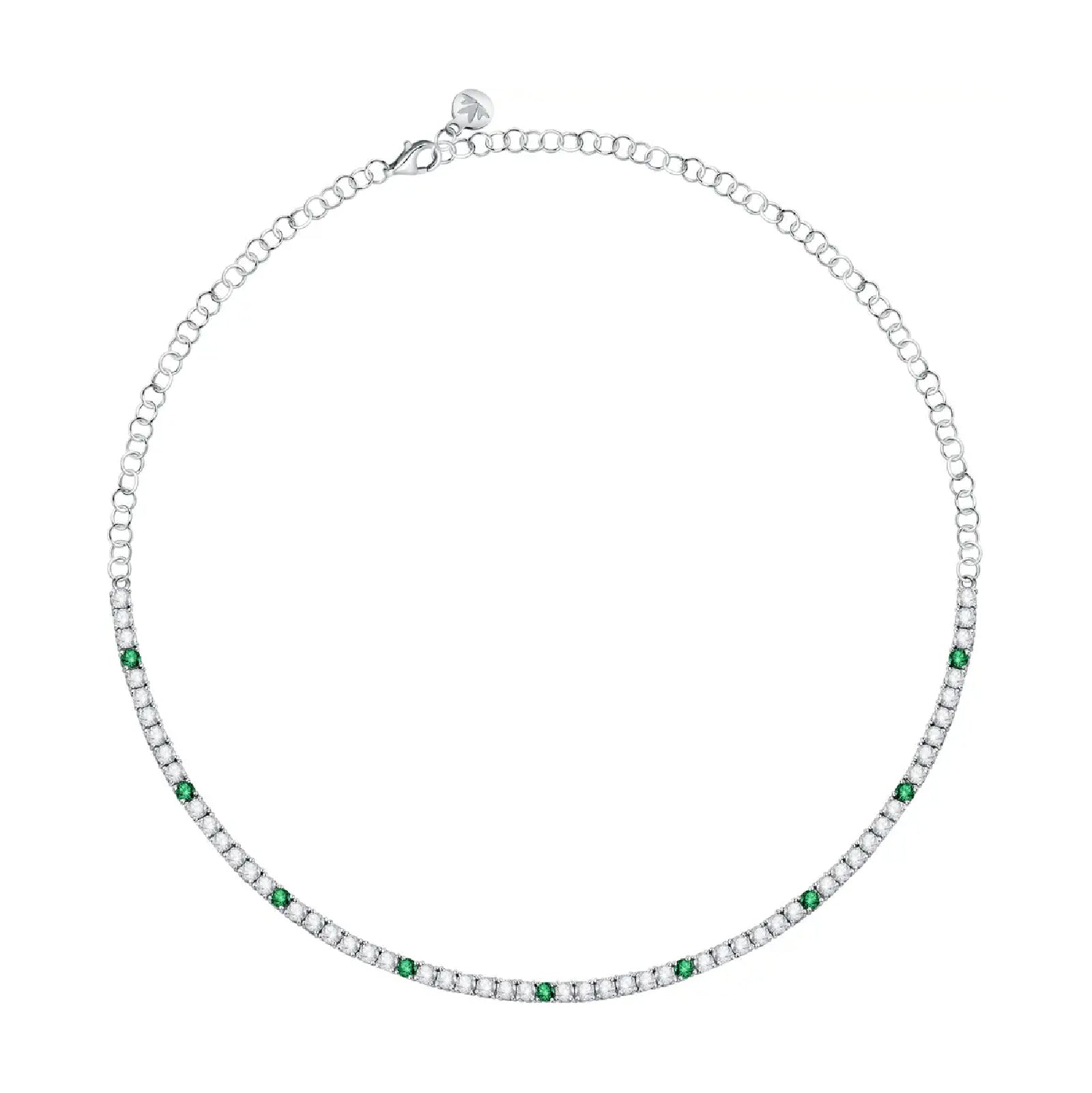 Collana girocollo Morellato in argento 925 con zirconi verdi MO.AIW243