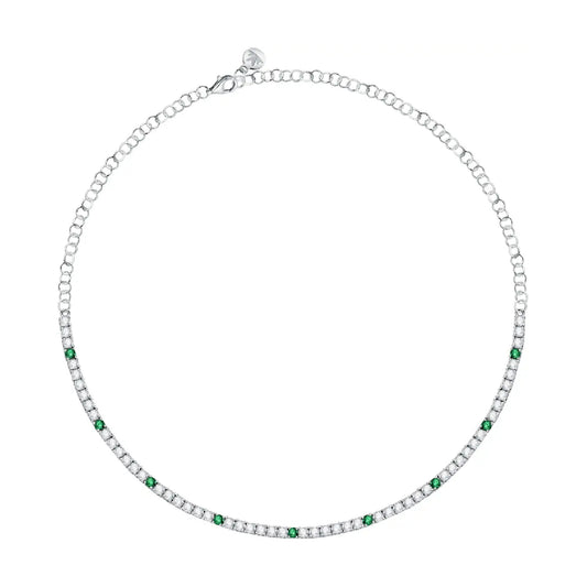 Collana girocollo Morellato in argento 925 con zirconi verdi MO.AIW243